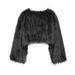 Faux Fur Cropped Jacket Women's Winter Fashion Short Coat Streetwear Chic Black White Vegan Fur Oversized Fit_ecoleips.com