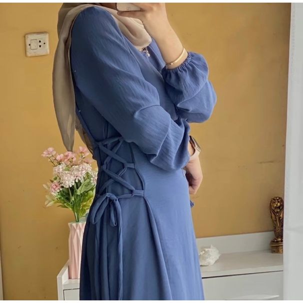 Women's Clothing Strap Waist Maxi Dress Best Selling Pleated Airflow Dress Slimming_ecoleips.com