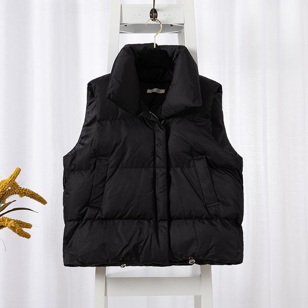 Cotton vest womenKorean version of the small stand up collar new sleeveless cotton vest outer wear vest jacket trendy_ecoleips.com