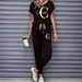 Women's Clothing Color Block Trim Casual Suit Loose Fit Short Sleeve Spring Summer Autumn New_ecoleips.com