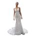 Women's Clothing new bride wedding dress white high end sexy backless sling small tail wedding dress autumn_ecoleips.com