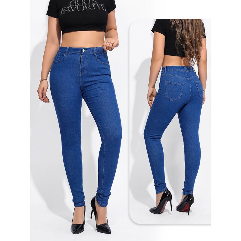 Women's Fleece Lined Skinny Jeans mid Rise Slim Fit Stretch Black Spring Autumn New Style_ecoleips.com