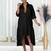 C8581 Summer New Fashion Loose Long-Sleeve Irregular Mid-Length Solid Color Plus Size Foreign Trade Dress_ecoleips.com