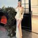 European And American Cross-border Elegant Slim-fit Off-shoulder Mesh Long-sleeve For Women, 2026 New Style Formal_ecoleips.com