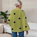 Women's Chic French Polka Dot Top Half Open Collar Loose Fit Long Sleeve Niche Style Fashion_ecoleips.com