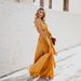 2025 Cross-Border Women's Fashion New Bohemian Solid Color V-Neck Sleeveless High Slit Plus Size Long Dress_ecoleips.com