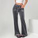 Women's Velvet Flare Pants High-Waisted Bootcut Trousers Stretchy Polyester Spandex Soft Drape Elegant Office Pants for Fall Winter_ecoleips.com