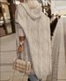Women's Long Hooded Trench Coat With Cable Knit Texture Oversize Casual Windbreaker In Dark Gray/Black/Dusty Pink/Khaki/Dark Brown (S-XXL)_ecoleips.com