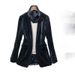 Women's Velvet Blazer Slim Fit Smoky Gray Formal Casual Jacket Style Tailored Office Suit_ecoleips.com