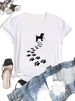 European And American Cross-border Foreign Trade Women's Clothing Cartoon Dog Print Round-neck Short-sleeve T-shirt Top_ecoleips.com