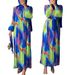 Elegant Muslim Women's Maxi Dress With Belt – Floral Print, Pleated Skirt, High Neck, Long Sleeves – Modest Office & Party Wear (S-XXL)_ecoleips.com