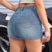 Women's Clothing Style Ladies Retro Distressed Versatile Street Denim Skirt Jeans_ecoleips.com