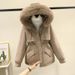 Women's Clothing Winter Short Puffer Coat With Faux Fur Trim Hood Fleece Lined, Oversize Plus Size Jacket For Cold Weather (Available In 7 Colors)_ecoleips.com