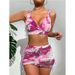 Tie-Dye Bikini Set For Women – Deep V Swimwear With Skirt Cover-Up, Sexy Two-Piece Swimsuit (Nylon-Spandex Blend)_ecoleips.com