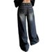 European And Style Cross-border Spring Versatile American Retro Women's Long Denim Pants With Drape Effect_ecoleips.com