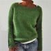 Oversized Solid Color Knit Sweater - Soft Long Sleeve Pullover Sweater Solid Color Static Version Basic Sweater Knitted Sweater Women's Long Sleeve_ecoleips.com