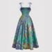 Elegant Floral Print Slimming Waist Slip Dress For Women American Style Retro French Design_ecoleips.com