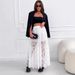 Verve Sexy Sheer Polyester Lace A-line Commuter Style 2025 Fashion New Long Skirt For Women_ecoleips.com