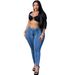 Women's Washed Denim Jeans Street Fashion Casual Stretch Trousers Style Similar Clothing_ecoleips.com