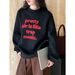Luxi Loose American Style Sweatshirt For Women, Fleece Lined Thickened, Autumn And Winter Lazy Style, Letter Print, Crew_ecoleips.com