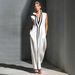 2026 Summer New Fashionable And Elegant Women's Sleeveless Deep V-Neck Long Dress With Contrasting Trim_ecoleips.com
