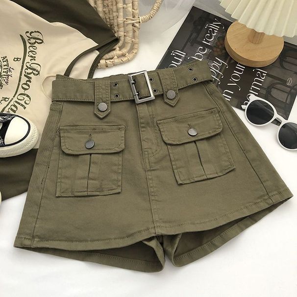 Verve Coffee Color Workwear Denim 2025 New Summer Women High Waist Anti-Exposure Slim Fit Bodycon Short Skirt Pants_ecoleips.com