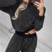 Women's Starry Sky Two Piece Set European American Style Autumn Winter Clothing Long Sleeved Round Neck Loose Top With Drawstring Wide Leg_ecoleips.com