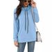 Women's Long-Sleeved Kangaroo Pocket Funnel Neck Top_ecoleips.com