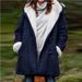 Women's Longline Hooded Button-Up Coat With Pockets - Soft Faux Suede & Polar Fleece Lining, Oversized Streetwear Jacket For Fall & Winter_ecoleips.com