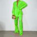 Women's Clothing Fashion Multi Color Satin Loose Casual Suits_ecoleips.com