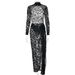 Elegant Lace See-Through Bodysuit & High-Slit Maxi Dress Set – Sexy Backless Two-Piece Outfit For Women_ecoleips.com
