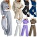Women's Clothing Autumn And Winter New Style Splicing Popular Hooded Sweatshirt Two Piece Casual Suit_ecoleips.com