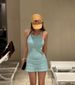 Women's Ins Style Knitted Conservative Skirt Two Piece Swimsuit Pure Alluring Inspired Sophisticated Triangle Design Hot Spring Swimwear_ecoleips.com