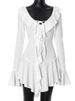 Ruffled Lace-Up White Mini Dress Women's V-Neck Patchwork Long Sleeve Sexy Slim Dress Bandage Elegant Female Summer Dress HT81_ecoleips.com