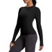 Women's Clothing Yoga Wear High Elasticity Round Neck Slimming Fitness Long Sleeved Top Similar To Lightweight_ecoleips.com