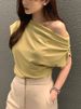 Korean Elegant Summer Off Shoulder Top Women One Shoulder Loose Casual Short Sleeve T Shirt Fashion Basic Blouse Lady Spring Sum_ecoleips.com