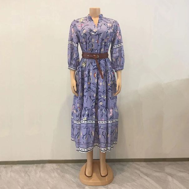 Women's Clothing Summer New Fashion Print Long Dress Women_ecoleips.com