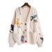 Women’s Clothing Denim suit Autumn embroidered short cardigan sweater jacket with slim and versatile wide leg mopping jeans_ecoleips.com