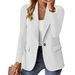 2025 European And Amican New Fashion Casual Solid Color Suit With Lapel, Slim Fit, Single Button, Elegant Women's_ecoleips.com