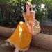 Bohemian Yellow Strap For Women Summer Dali Yunnan Travel Vacation Dopamine Beach Long Dress_ecoleips.com