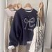 Foreign Trade Real Shot Oversized Round Neck Sweatshirt For Women, Spring And Autumn Loose Korean Style Top With Bow_ecoleips.com