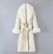 Big Fur Collar Belt Woolen Coat Women's New Temperament Long Double-sided Long-sleeved Coat_ecoleips.com