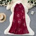 Women's Clothing Light Mature Style High Grade Hot Stamping Print Fishtail Skirt Female Summer High Waist Slim Satin Hip Covering Midi Skirt_ecoleips.com