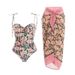 Plus Size Swimdress With Sarong Wrap – Floral Print One-Piece & Chiffon Cover-Up (2XL-4XL)_ecoleips.com