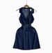 Women's Clothing Popular Denim Skirt Retro Suit Collar Diamond Pattern Mechanism Waist Slimming Dress_ecoleips.com