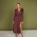 European And American Women's Fashion 2026 Early Spring New Floral Sexy Deep V-Neck Tie-Waist Side-Slit Long Dress_ecoleips.com