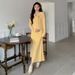 Autumn New Korean Fashion Shawl Maternity Long Sleeve Dress_ecoleips.com