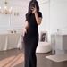 Women's Slim Fit Long Dress European American Style Figure Flattering Summer Sexy Elegant Round Neck Short Sleeves_ecoleips.com