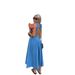 Women's Clothing Temperament Sleeveless Backless Lace Up Denim Skirt_ecoleips.com