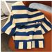 Women's Casual Two Piece Set Elegant Chic Striped Summer Style Short Sleeved Top And Shorts Outfit_ecoleips.com